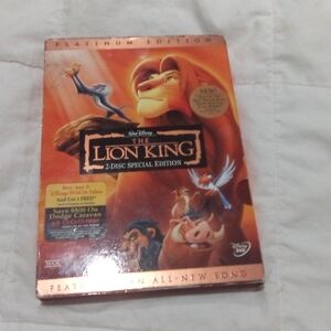 Disney The Lion King DVD with Vibrant Orange and Red Cover